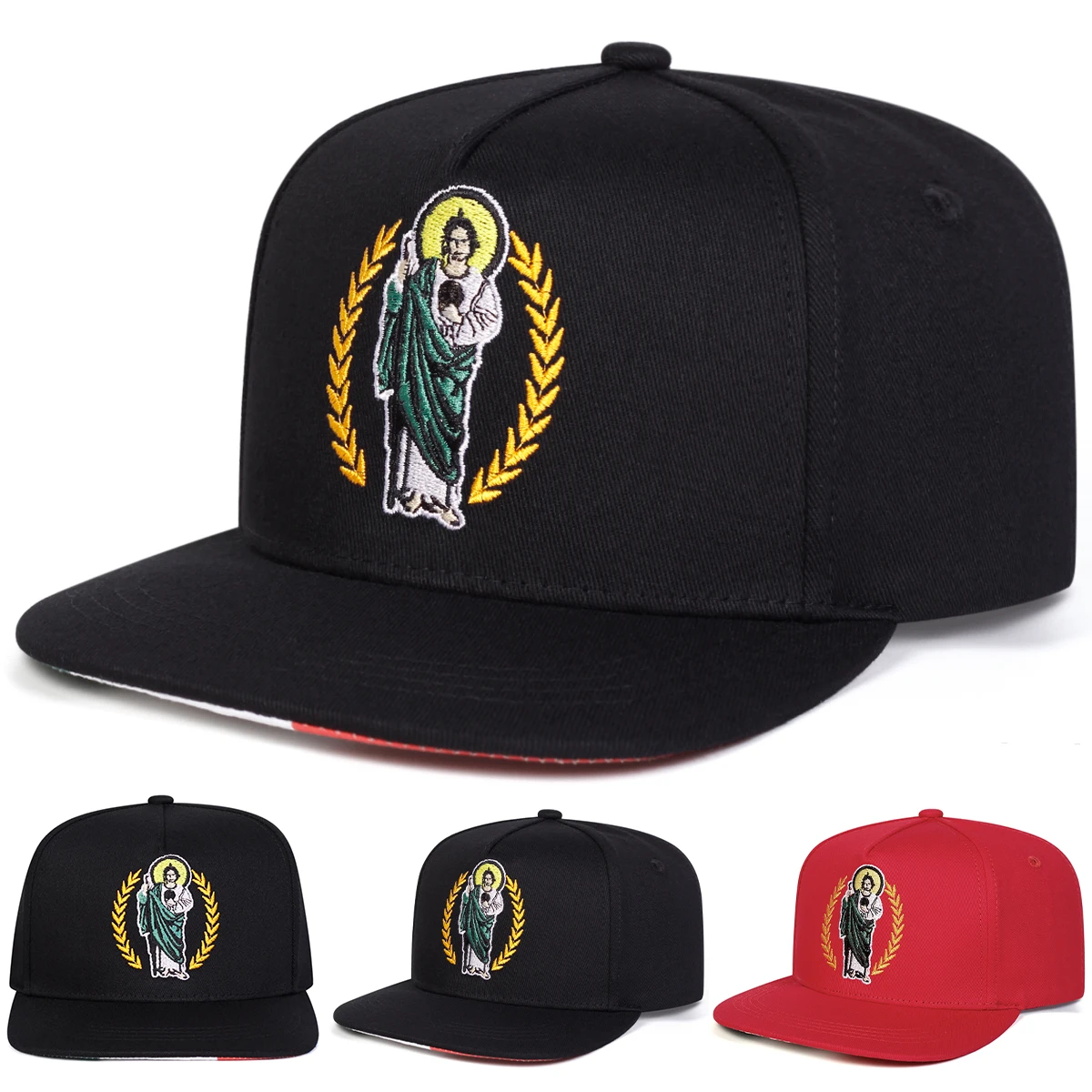 Unisex Ear of Wheat Embroidery Hip-hop Hats Spring and Autumn Outdoor Adjustable Casual Baseball Caps Sunscreen Hat