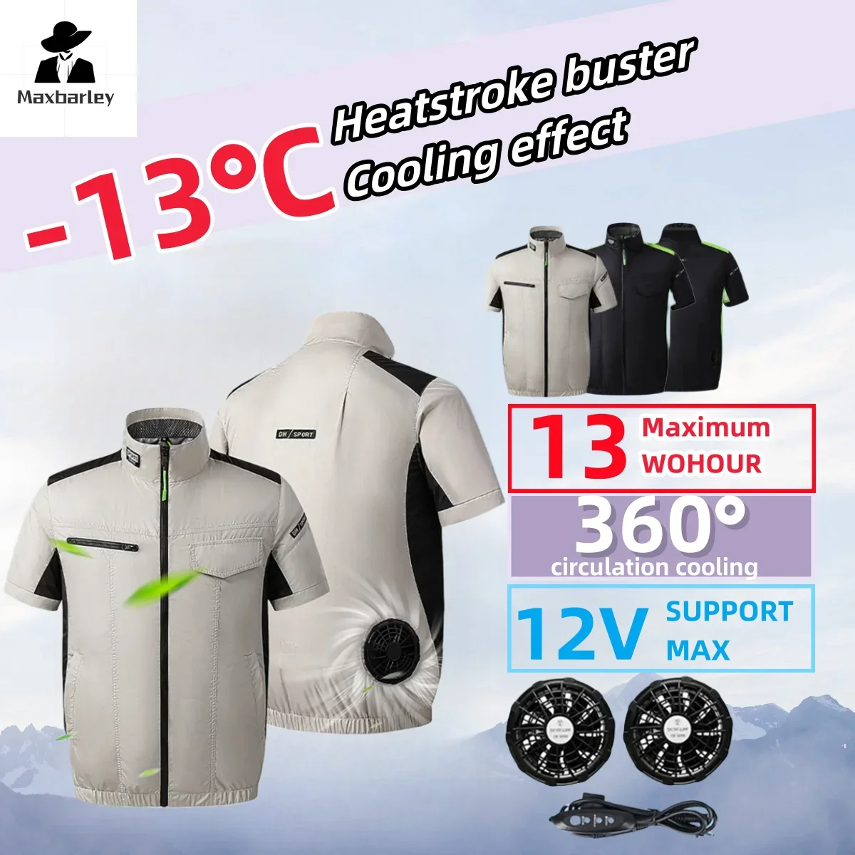 

Summer Ice Vest Men's USB Cooling Fan Short Sleeve Camping Women's Refrigeration Air Conditioning Clothing Tactical Work Vest