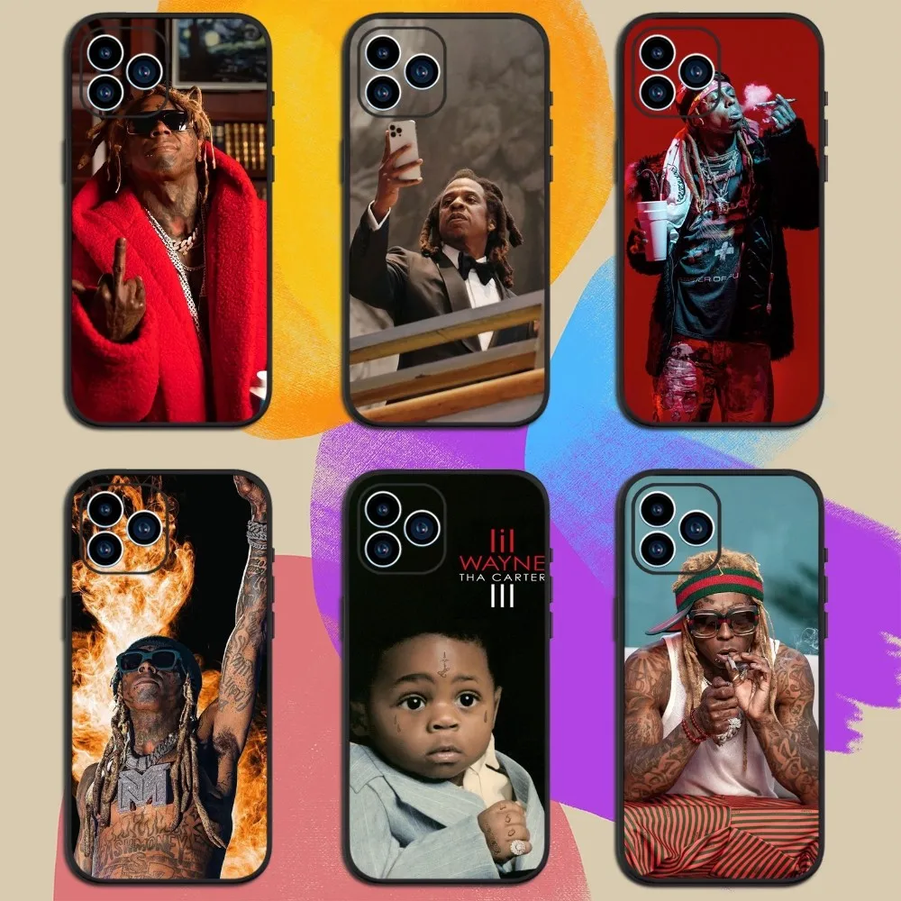 Capa de telefone rapper l-lil w-wayne para iphone15 14 13 12 11 pro max mini x 7 8 capa macia