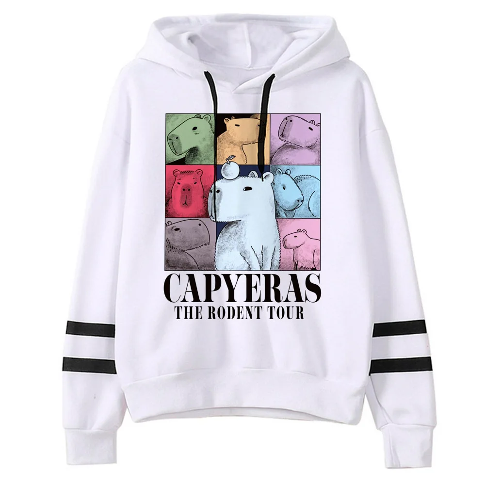 Capybara hoodie elegant modern style youthful graphic harajuku athleisure female pullover funny patterned streetwear comfortable