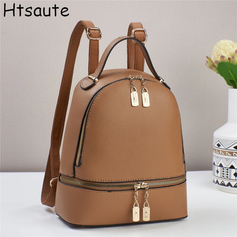 

PU Leather Brand Backpack For Women New Fashion Travel Bagpack High Quality School Bags Casual Lides Shoulder Bag Sac