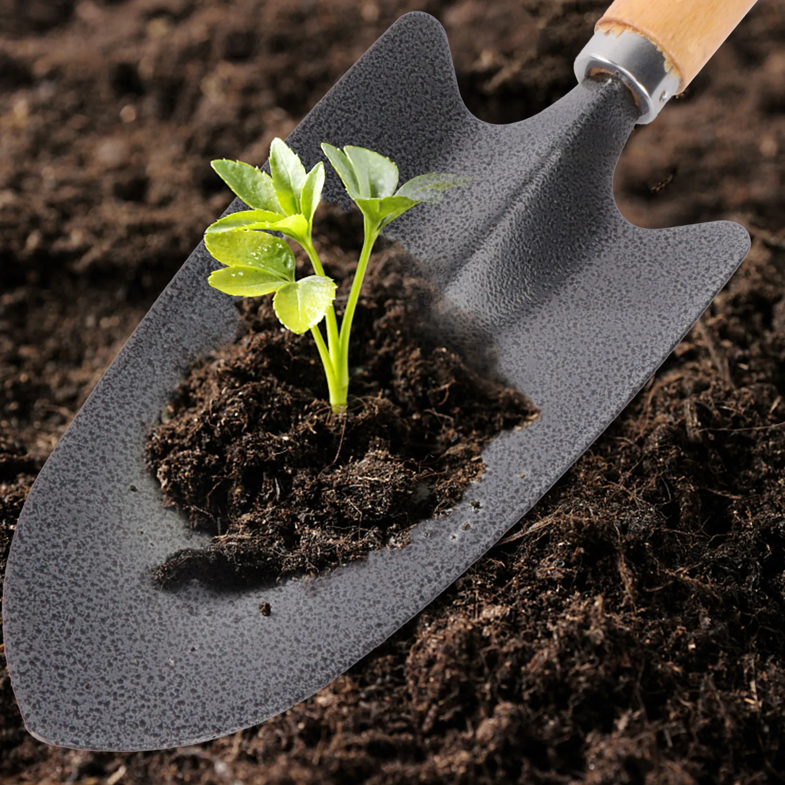 Garden Shovel High Quality Wooden Handle Strong Metal Anti Rust Ergonomic for Planting Digging Weeding Horticulture Handy Shovel