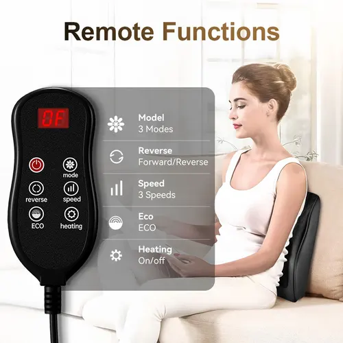 Imagen 2 del producto Masajeador de almohada para el cuello, máquina de masaje con calefacción por vibración y ajuste de 3 velocidades, se puede utilizar para relajar los músculos de los hombros, del cuello y de la espalda