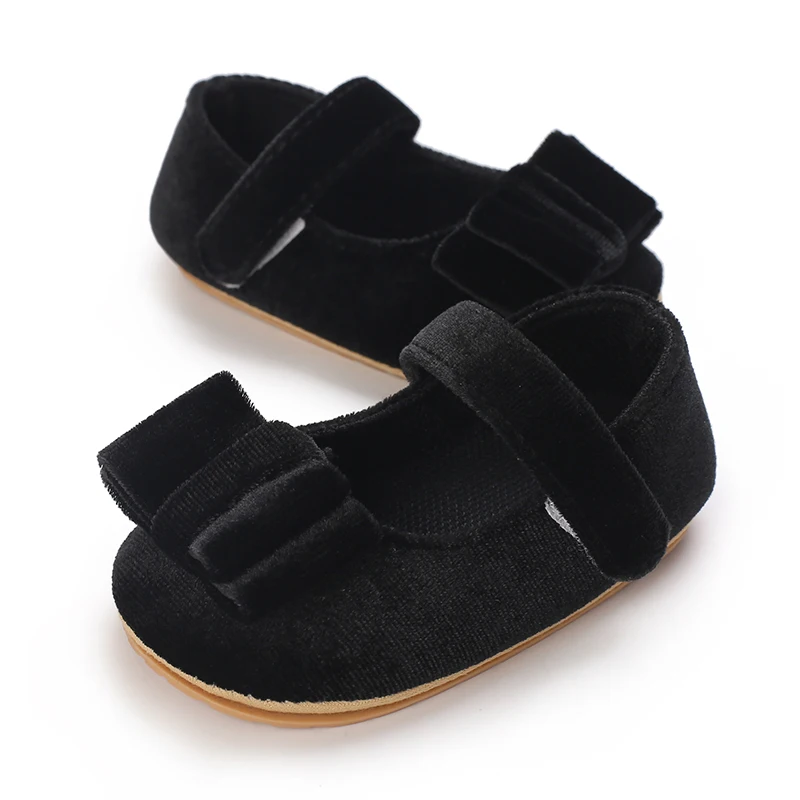 

Adorable Baby Girls Bowknot Mary Jane Flats Soft Sole Crib Shoes with Non-Slip Princess Design for Sweet Little Feet