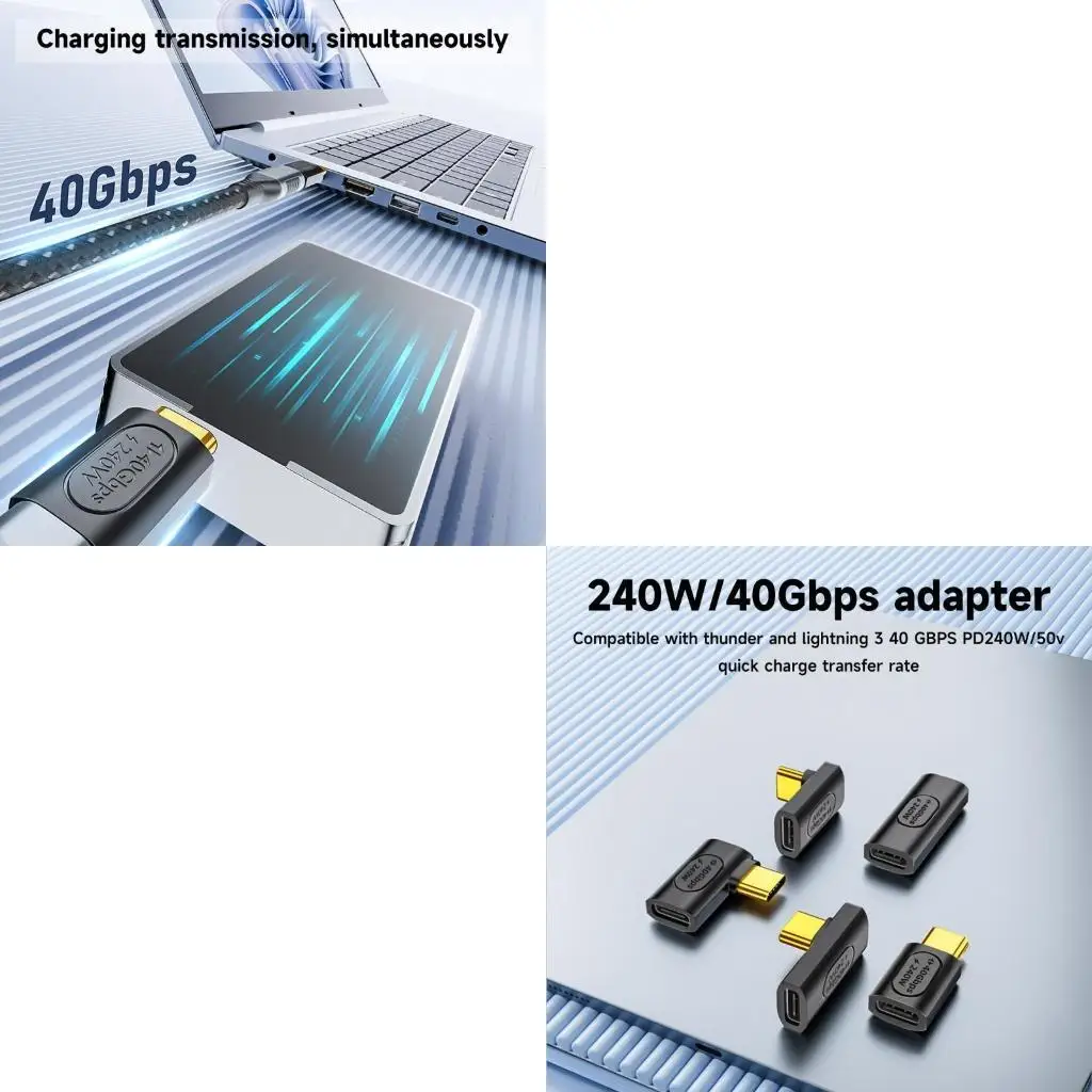 High-Speed USB C Male to Female Extender Adapter Connector 240w High-Speed Charging and 40Gbps Data Transmission