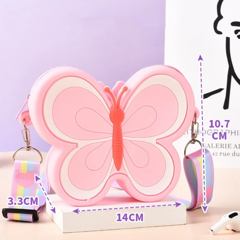 

Butterfly Princess Silicone Coin Purse for Girls Toddler Wallet Crossbody Purse for Kids Cute Mini Crossbody Bag Shoulder Bag