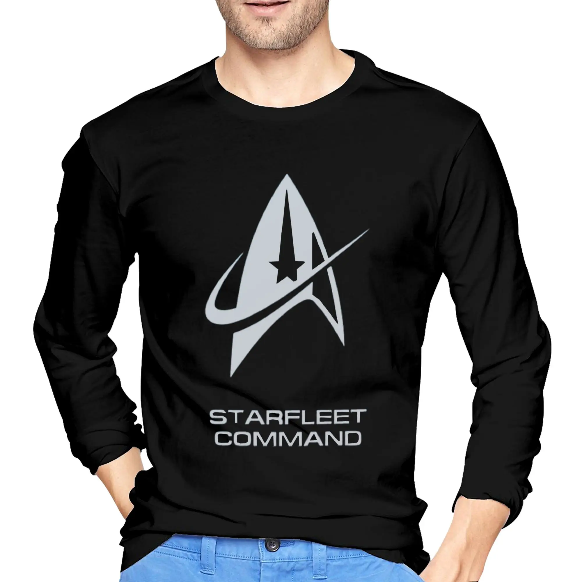 

Star Treks Science Fiction TV Series Men's Long Sleeved T-shirt Fashion Round Neck T shirts Spring and Autumn Men tops