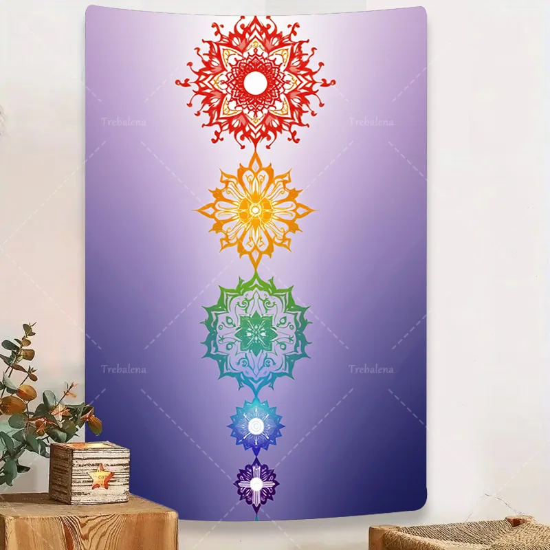 

1pc Wall Tapestry Boho Mandala Tapestry - Colorful Floral Design for Yoga & Meditation Space