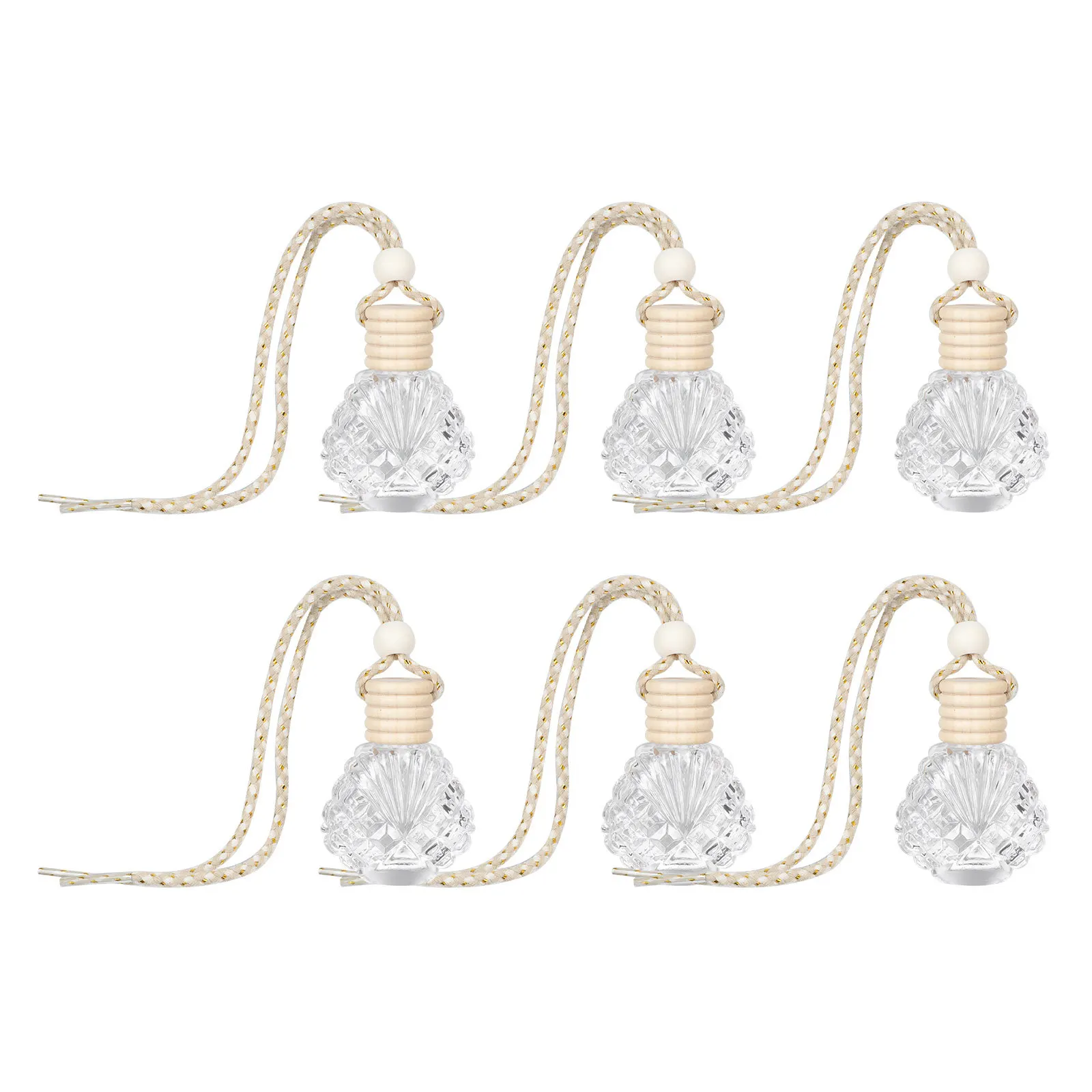 

6 Pcs Car Aroma Bottle Pendant Perfume Vehicle Hanging Ornament Fragrance Glass Decorative Interior Air Freshener