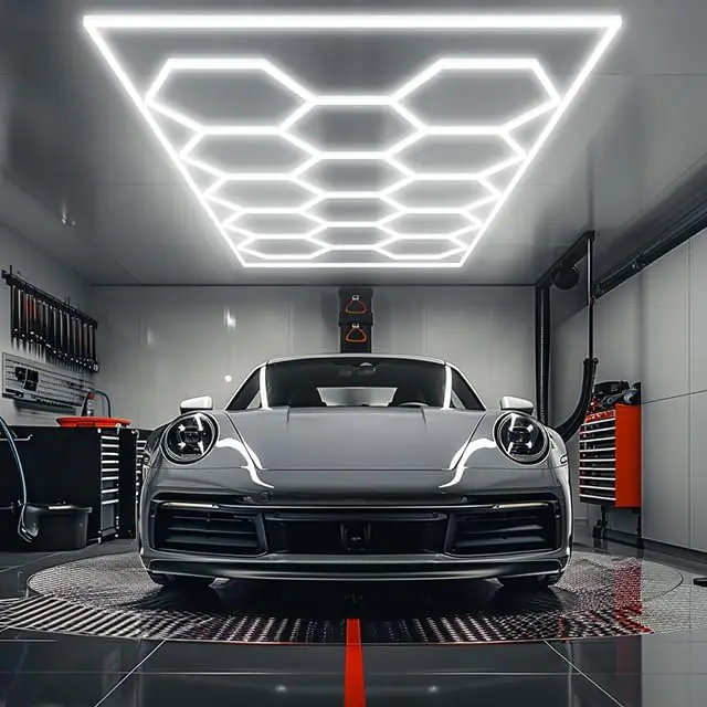 

Светодиодные светильники для гаража в форме шестиугольника, 70750 лм, 6500K, 566 Вт, потолочные светильники в форме сот для мастерской, офиса, спортзала