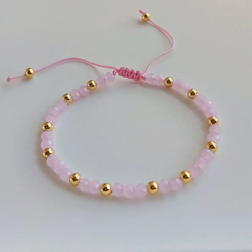 Multi-Color Crystal Beaded Bracelets wholesale Fashion Jewelry Strand Bracelet for Women Adjustable Pulseras Mujer Moda