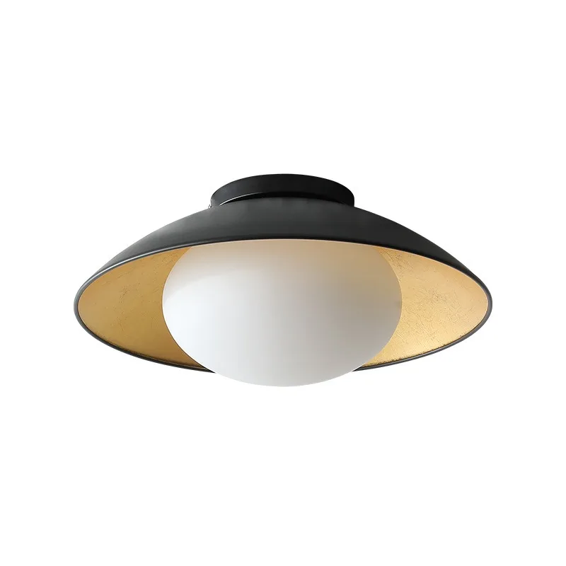 

French medieval ceiling lamp wabi-sabi wind gold foil dumplings bedroom dining room lamp American aisle corridor entrance lamp