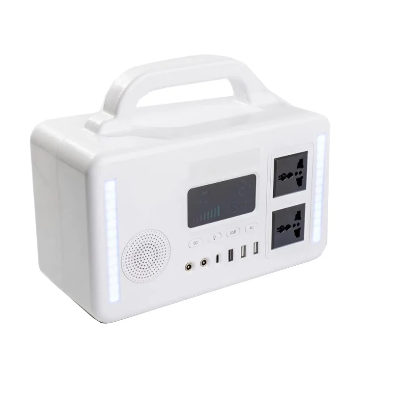 192wh Portable Power Station Solar Energy Battery Storage Bluetooth Speaker Design Small Solar Generator