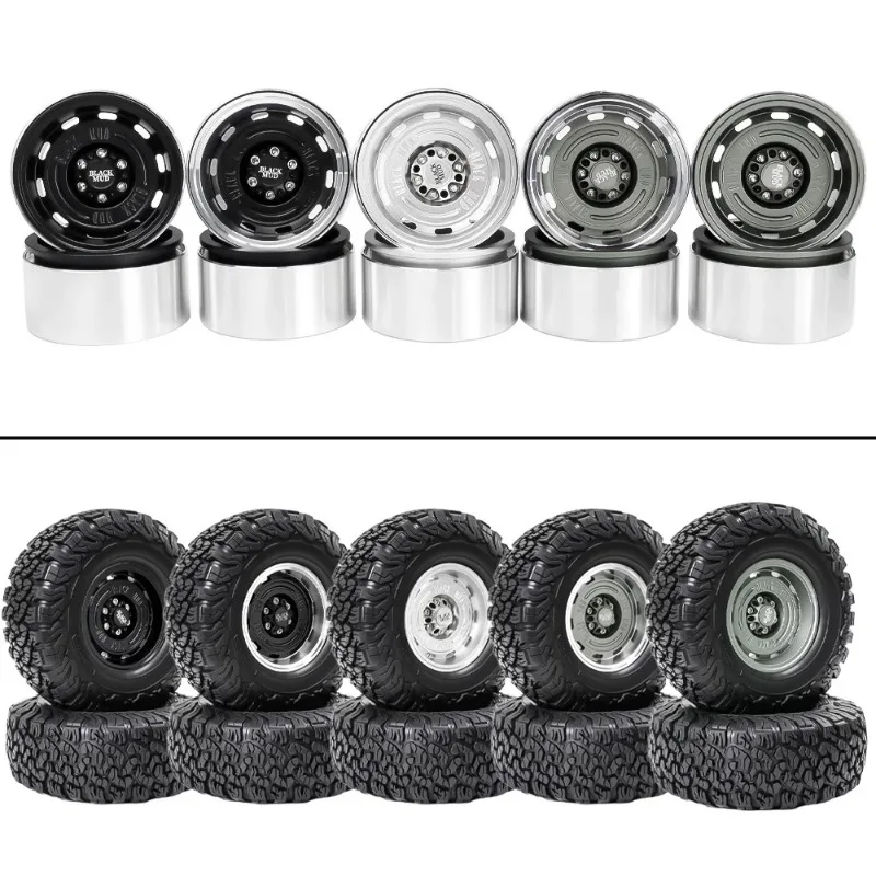

2.2-inch Metal Resistant Wheel Hub Rubber Tire for AXIAL SCX10 III AX103007 Traxxas TRX4 Defender DIY Upgrade Matching Toys