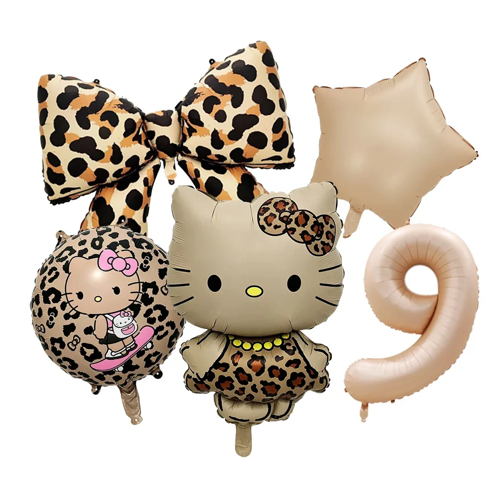 Cartoon Hello Kitty Themen-Tier-Zahlen-Folienballon-Set Kinder Geburtstag Konfetti Party Deko Zubehör Baby-Shower Spielzeug Geschenke – Detail 12
