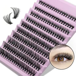 Individual Lashes 8-16mm 200pcs Cluster Lashes Natural Look Mixed Tray DIY Eyelash Extension Volume Lash Clusters Eyelashes Long