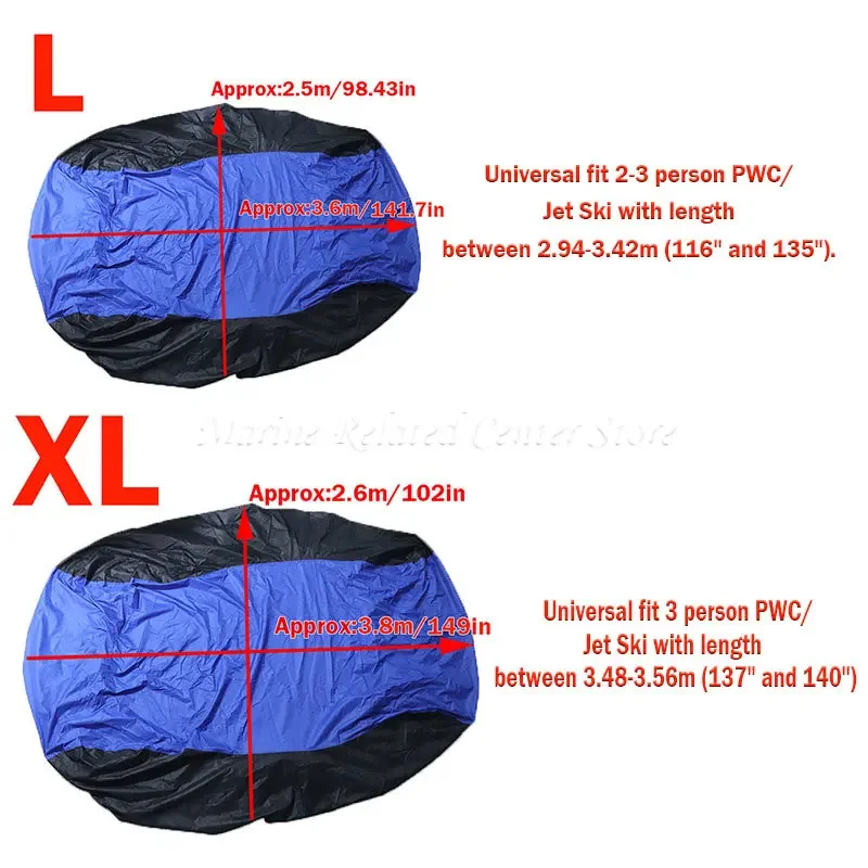 600D Waterproof Motor Boat Cover L/XL For Yamaha WaveRunner EXR VX Cruiser For Sea Doo GTI Motorboat Jet Ski Trailerable Cover