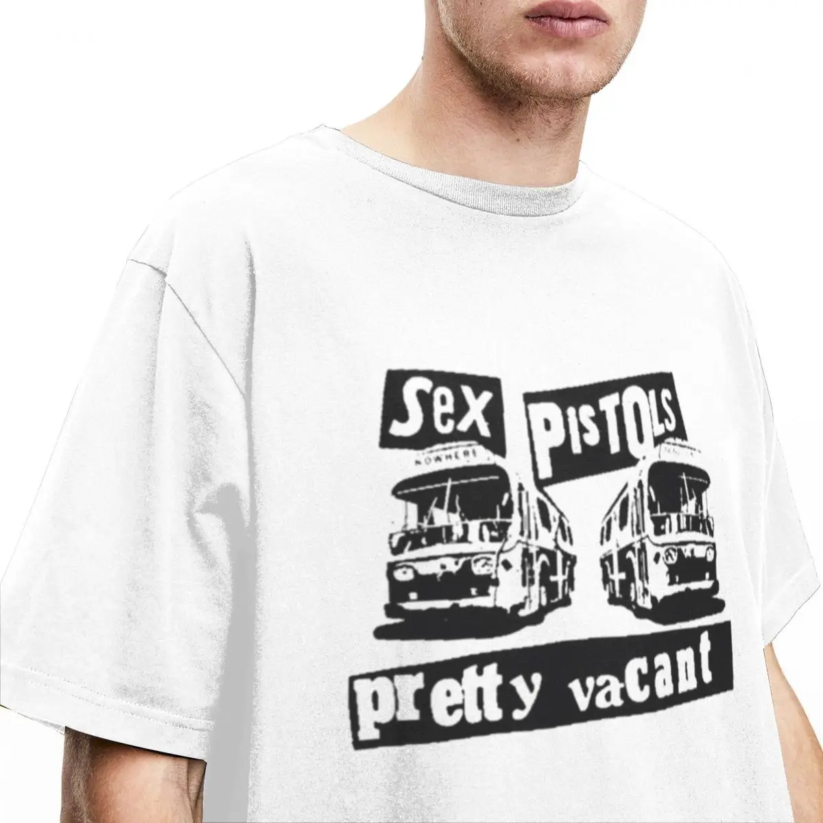 Pretty Vacant Sex Pistols Music Band Accessories Shirt for Men Women Punk Novelty Pure Cotton T Shirt Crew Neck Short Sleeve