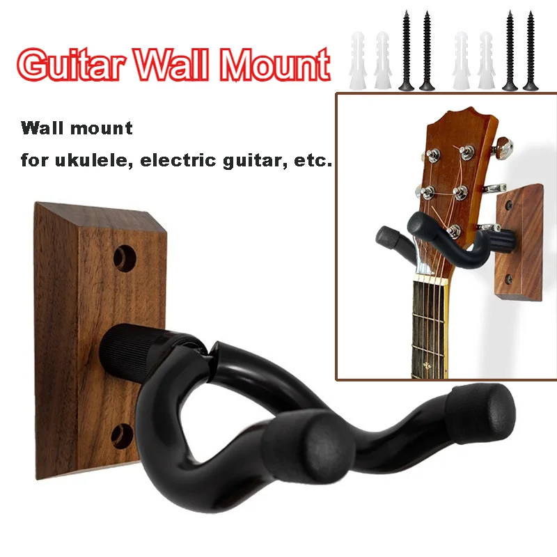 Wall Mount Guitar Hanger Hook Non-slip U-Shaped Holder for Acoustic Guitar Ukulele Violin Bass Guitar Instrument Accessories