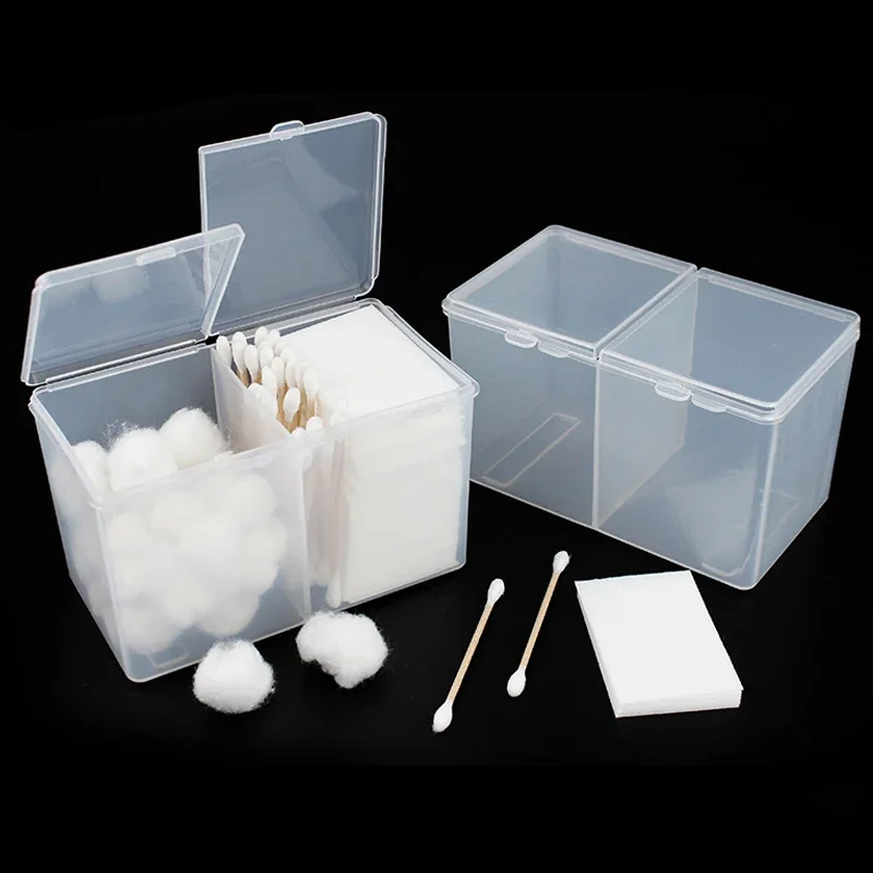 Empty Storage Box Portable Wipes Cotton Pads Swab Rods Container Case Organizer Nail Art Toos Nail Accessoires 1pcs