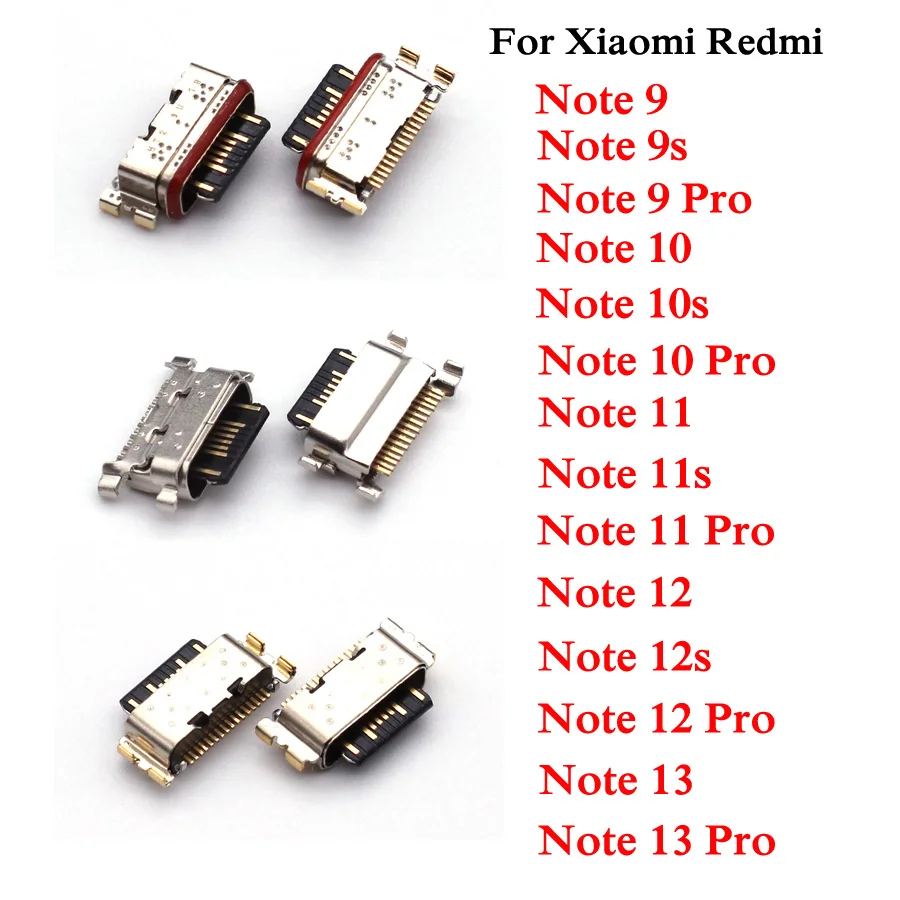 10 قطعة ل Xiaomi Redmi ملاحظة 12s 13 برو زائد 4G 5G 9 9s 10 10s 11 11s 12 USB جاك شحن المقبس شاحن ميناء موصل هيكلي