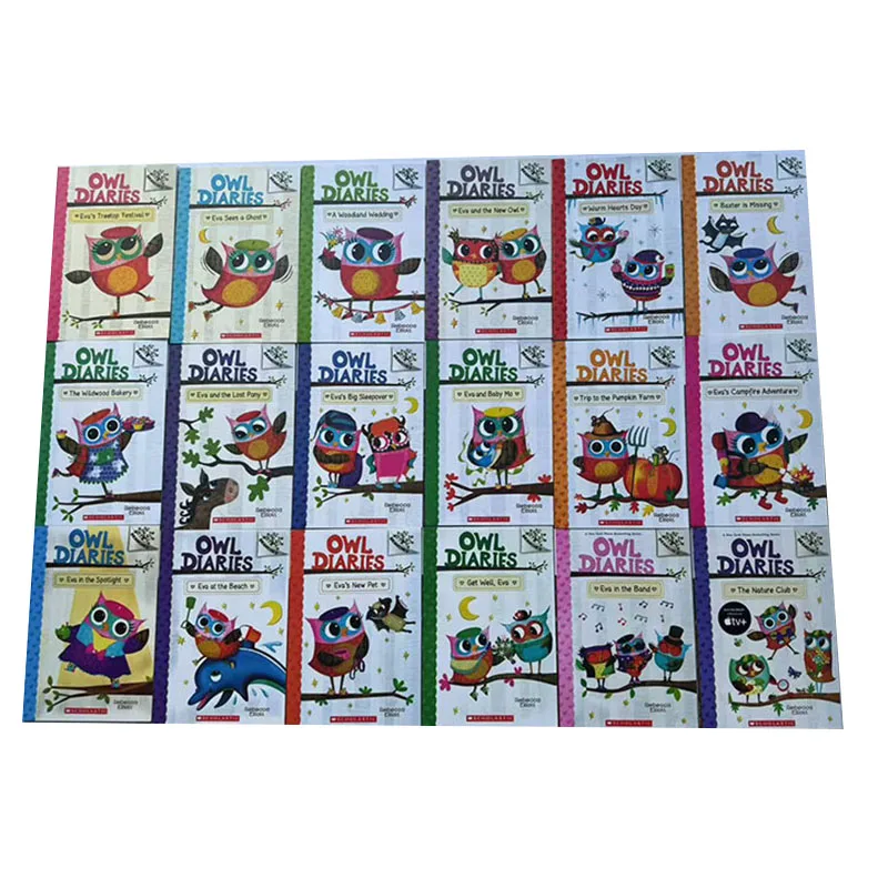 18 Books/Set Owl Diaries English Colorful Picture Book Kids Early Education Childhood Learning Writing Diary Girls' Age 6-12