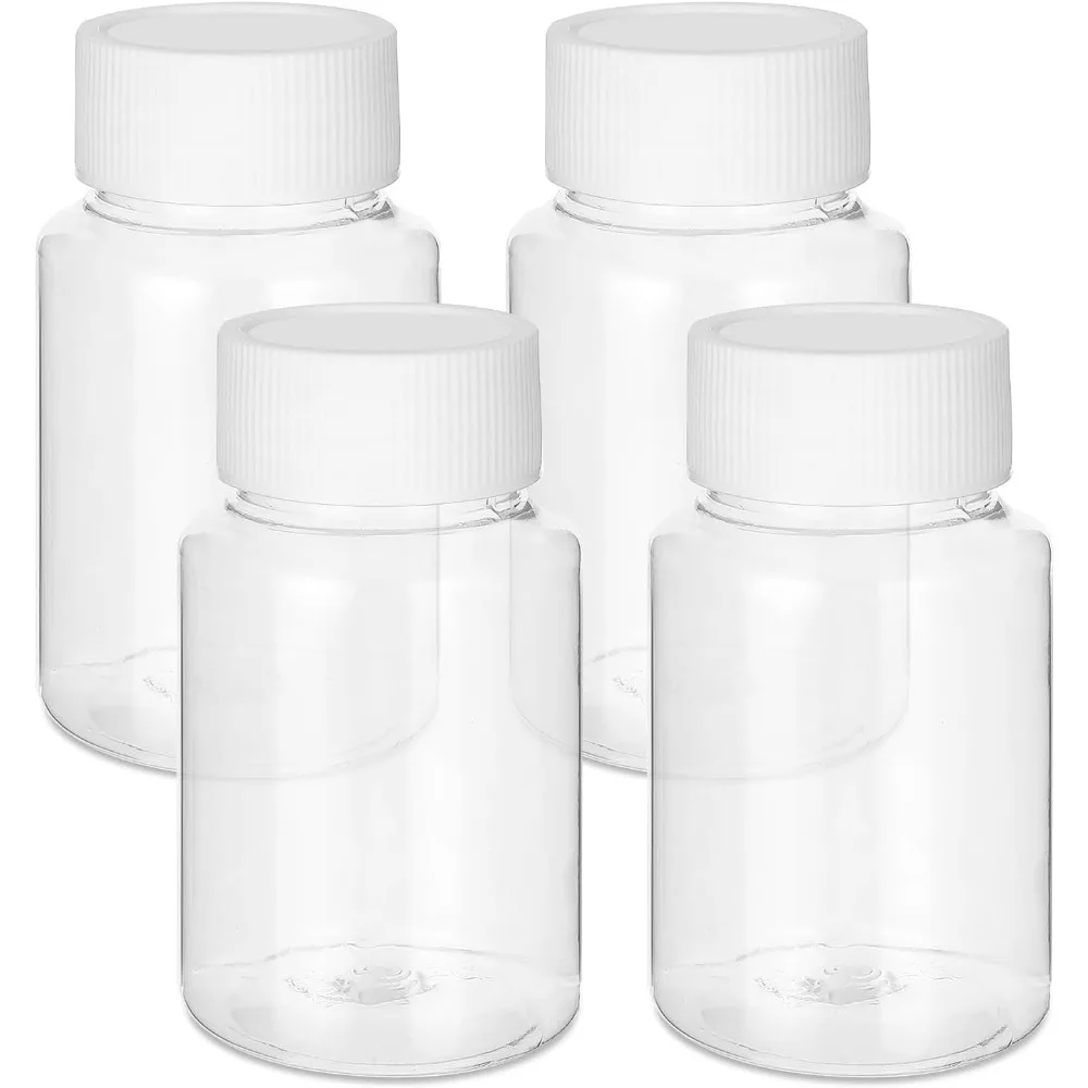 

5PCS Plastic Reagent Packing Bottle 15ml/20ml/30ml/50ml/100ml PET Clear Seal Bottles Solid Powder Medicine Pill Vials Containers