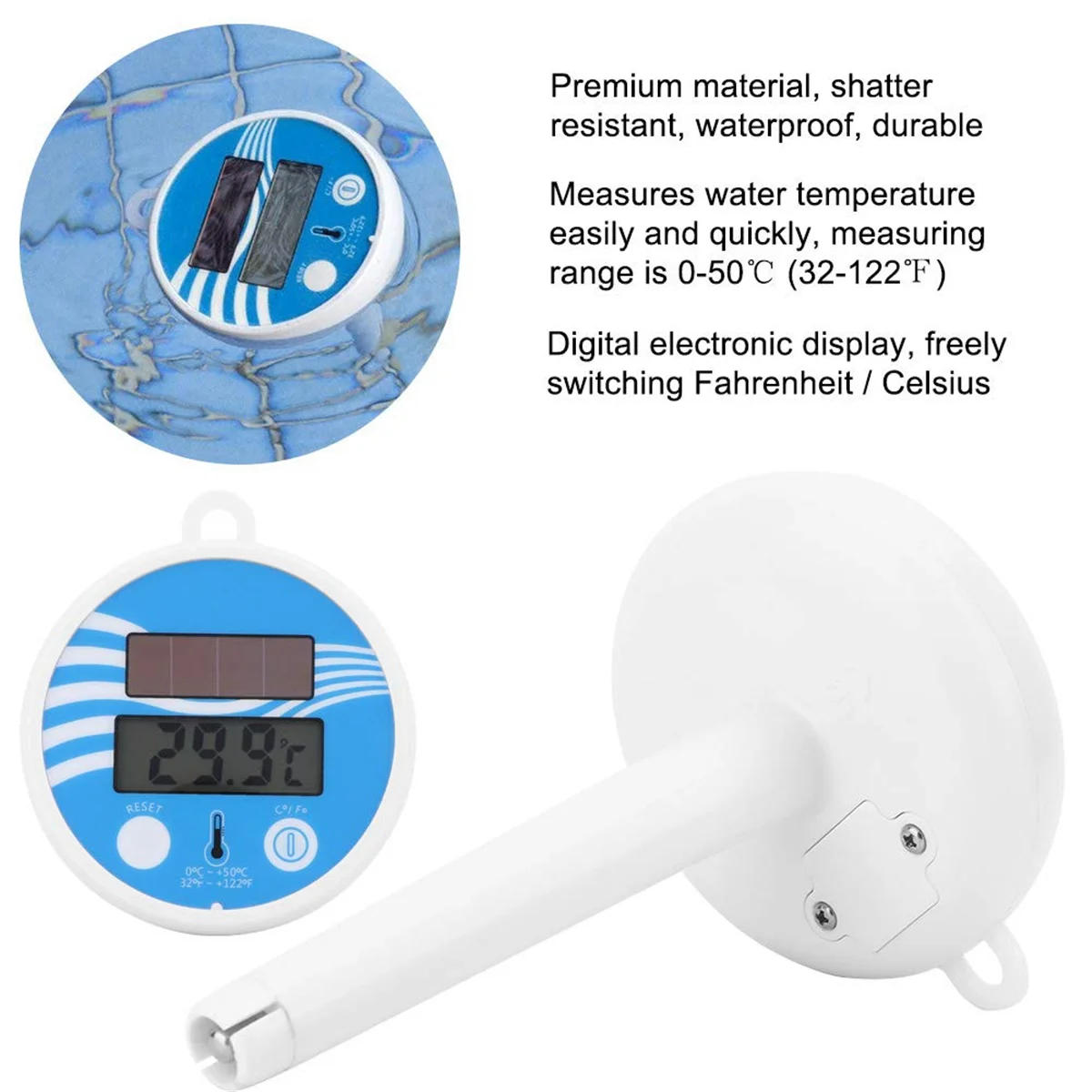 ميزان حرارة رقمي عائم لحمام السباحة DAA صغير مقاوم للماء #4