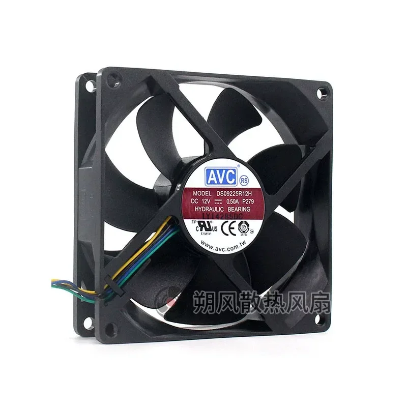 for AVC DS09225R12H 9025 12V 0.50A 4 Wire PWM Fan Large Air Volume Temperature Control for Chassis Cabinet Cooling