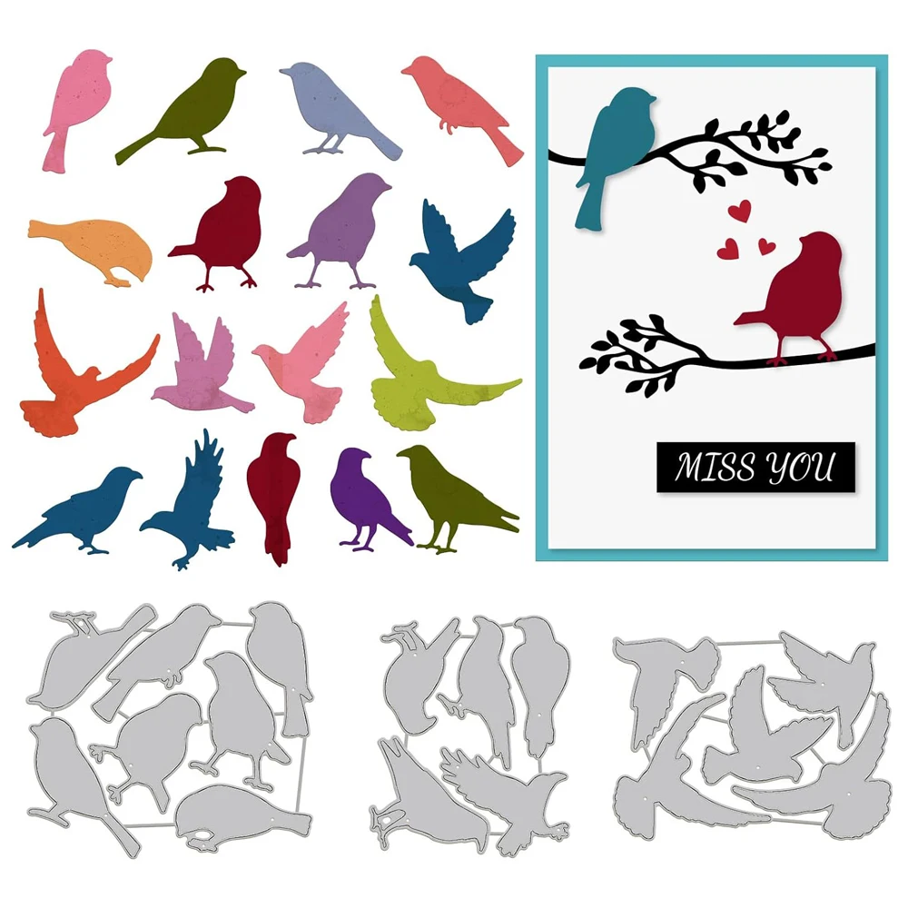 2024 New Metal Cutting Mold DIY Clip Book Crow and Pigeon Relief Album Greeting Card Embossing Making Mold Handicraft