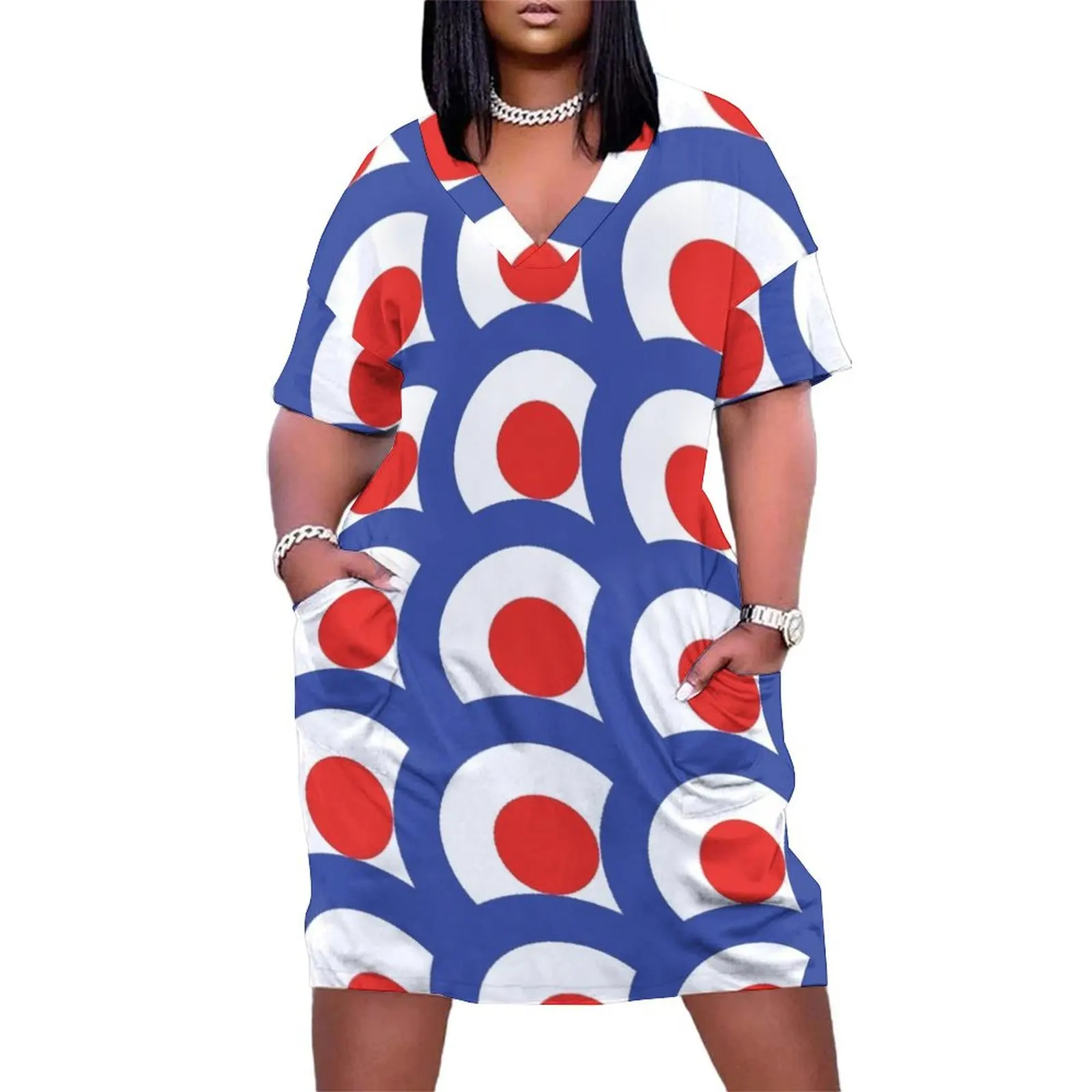 

Mod Roundel Montage Loose Pocket Dress women's clothing trend 2025 chic and elegant evening dress wedding dresses for parties