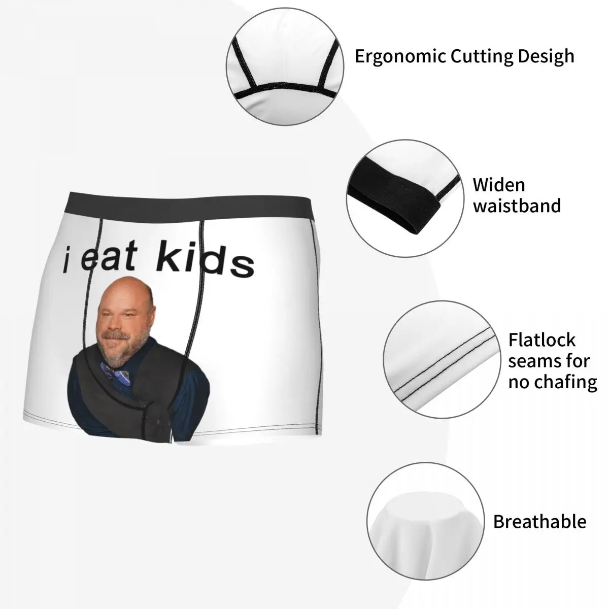 Men Bertram Eats Kids Boxer Briefs Shorts Panties Soft Underwear Male Humor Plus Size Underpants