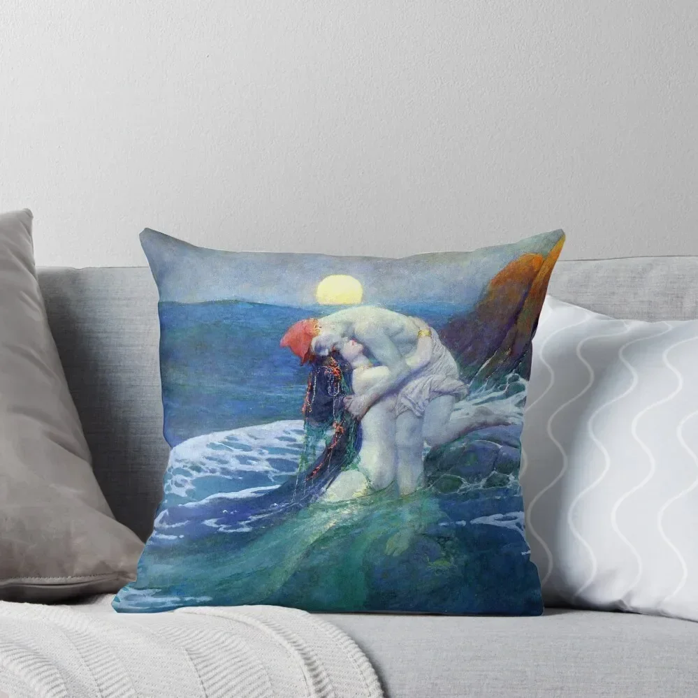 

The Mermaid - Howard Pyle Throw Pillow luxury decor Cushions Home Decor pillow