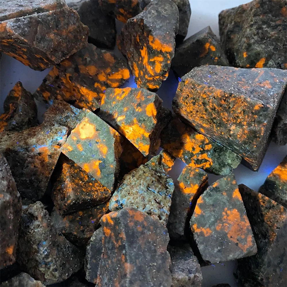 Natural American Yooperlites Flame Stones Fluorescent Stone Energy Reiki Specimens Aquarium Home Room Decor Gems Crystal