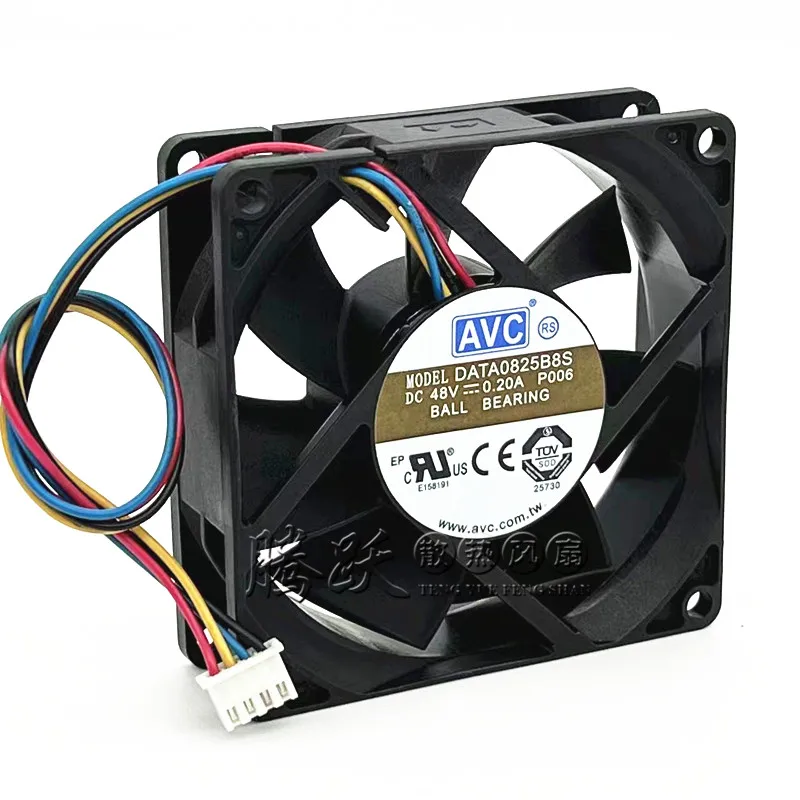 AVC DATA0825B8S DC 48V 0.20A 80x80x25mm 4-Wire Cooling Fan