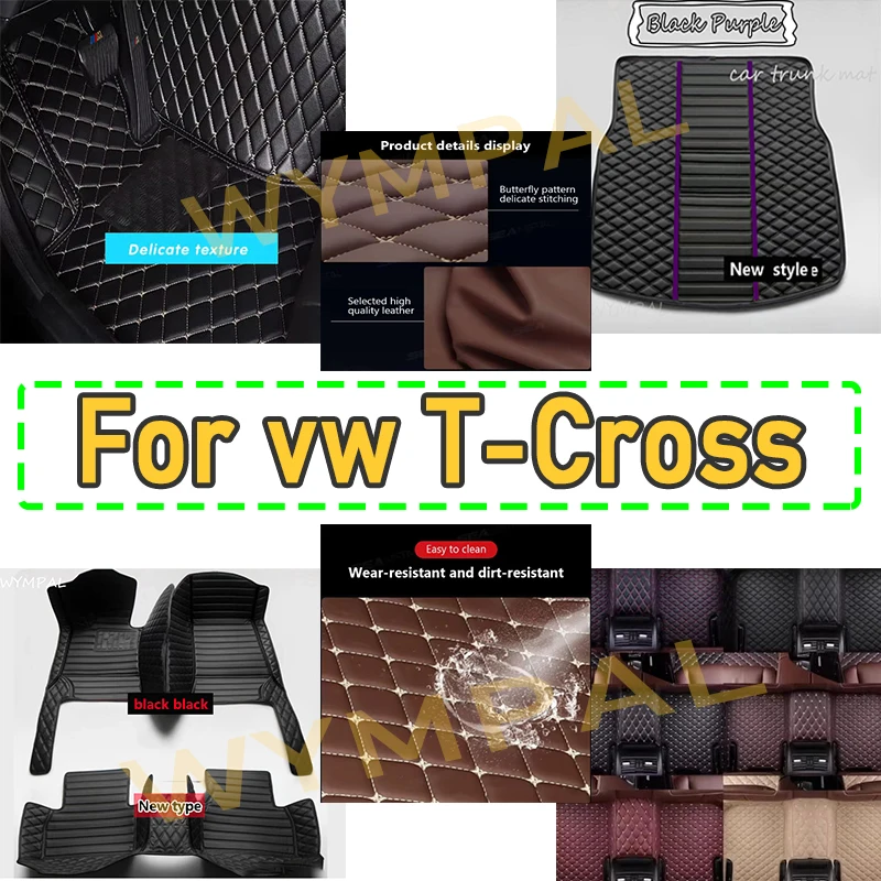 

Роскошные автомобильные коврики для VW T-Cross Tcross 2023 2022 2021 2020 2019 2018, ковры, детали, чехлы, авто аксессуары для интерьера, полный