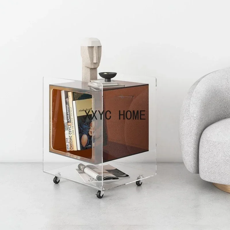 

Acrylic Bedside Table Side Table Coffee Table Nordic Light Luxury Sofa Side Cabinet Multi-Function Locker