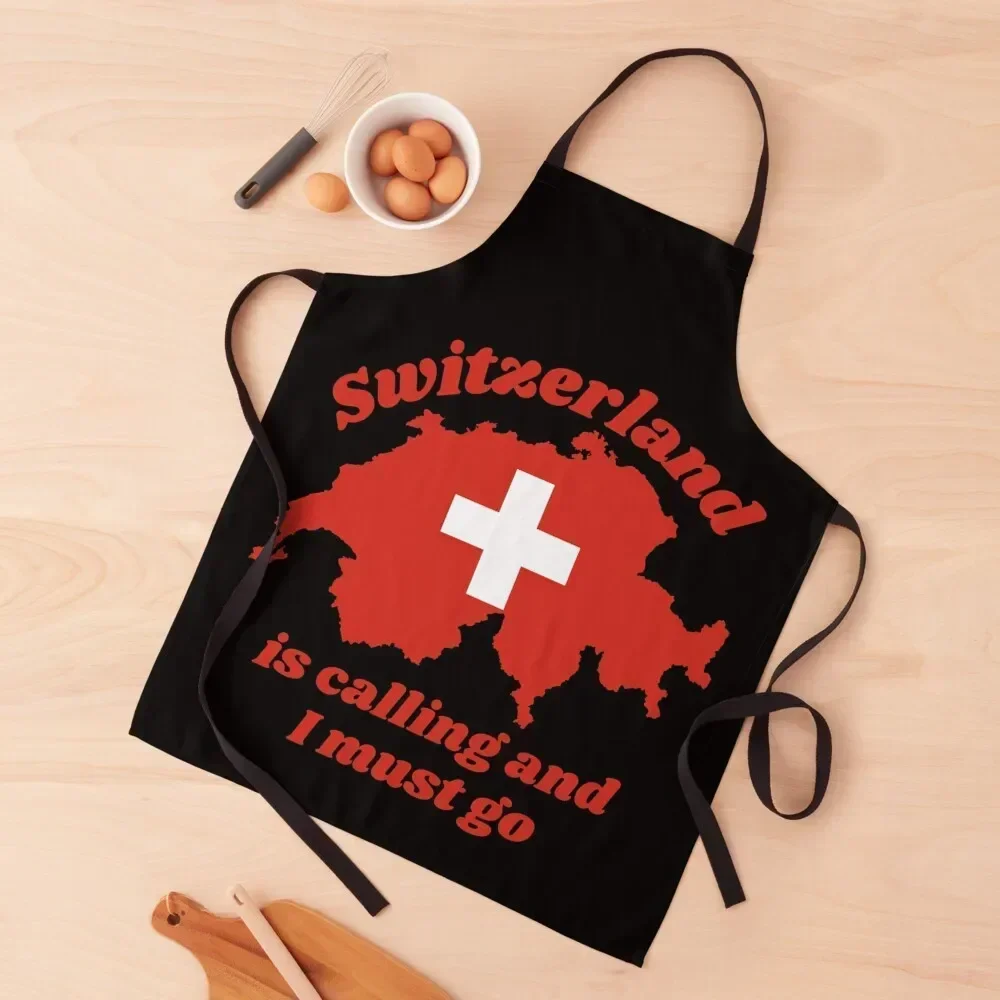 Switzerland is calling and I must go Switzerland Map Travel I love Switzerland Pride flag vacation Apron