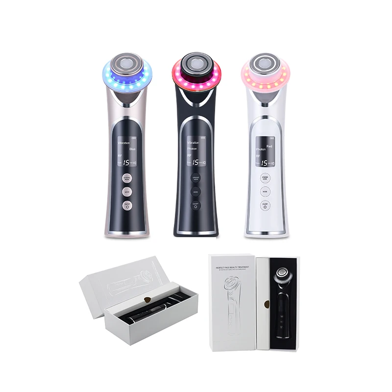 Portable Skin Tightening Wrinkle Removal Face Lifting Red Light Therapy Face Care Warm Microcurrent Facial Beauty Device