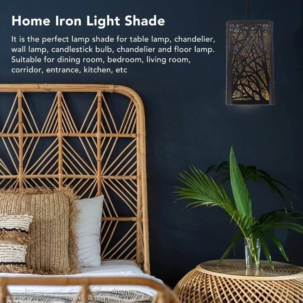 Fashion Iron Lampshade Geometric Pattern 7.87 inch Height Chandelier Lamp Shades Small Lamp Shades Bedroom