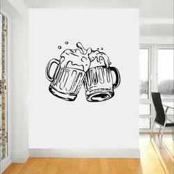 Beer Pub Bar decorazione adesivo murale bicchiere di birra vinile decalcomania da muro fai da te rimovibile autoadesivo murale decorazioni per la casa moderne Y206