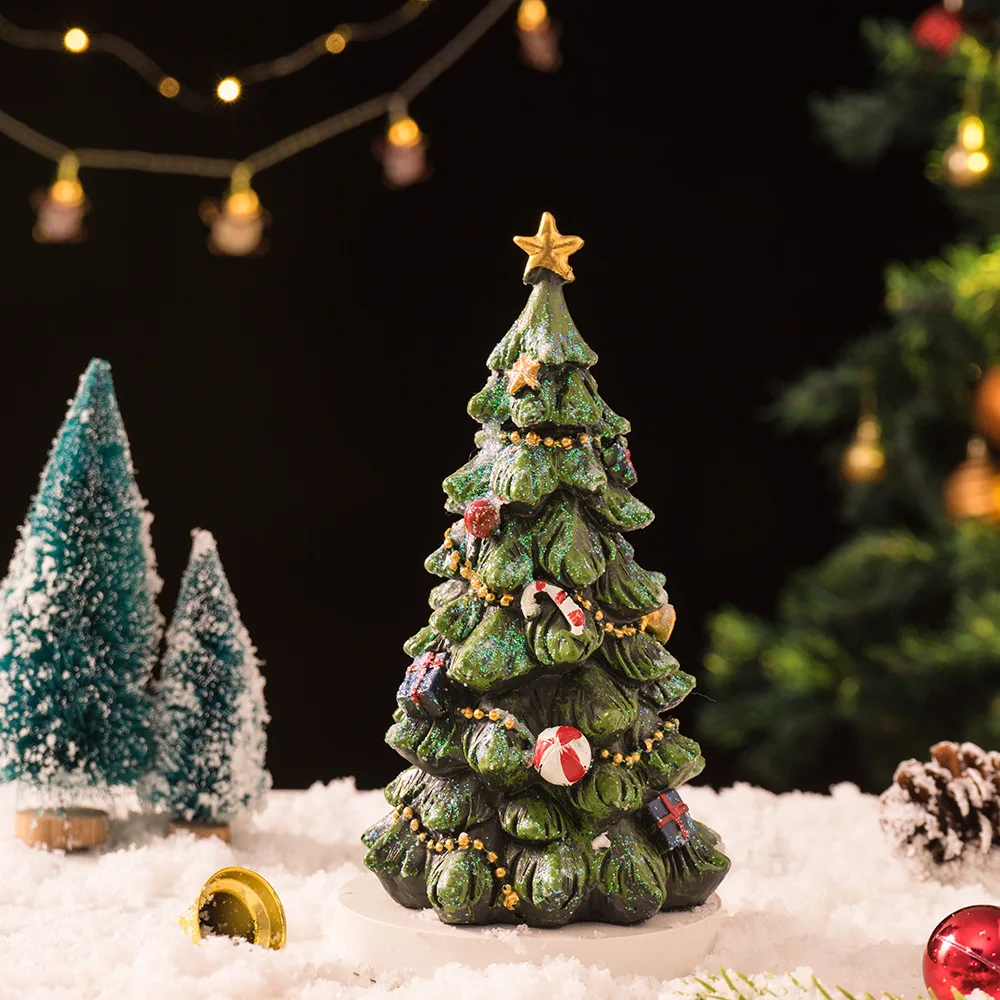 

Mini Christmas Tree Decor‌ - Resin Handmade, Perfect for Home & Office Gifts
