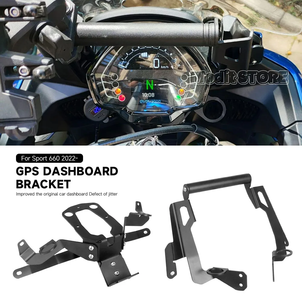 Image of Für Tiger Sport 660 2022-2025 Motorrad Dashboard Verlängerung GPS Navigation Unterstützung Anti Vibration Halterung Querlatte Telefon