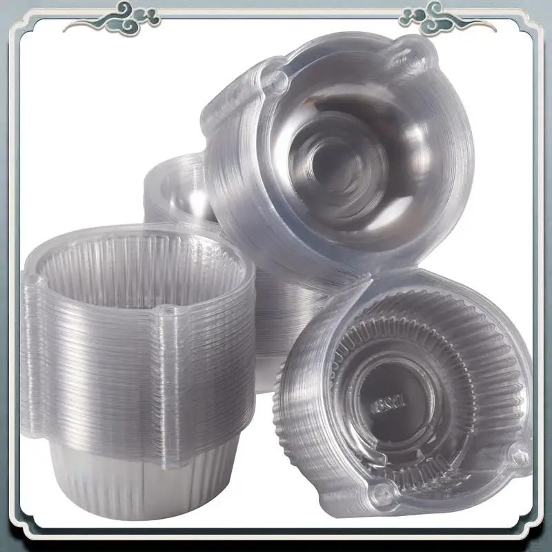 100 Pieces Of Transparent Plastic Single Cupcake Cake Box Muffin Dome Holder Box Top-Rated