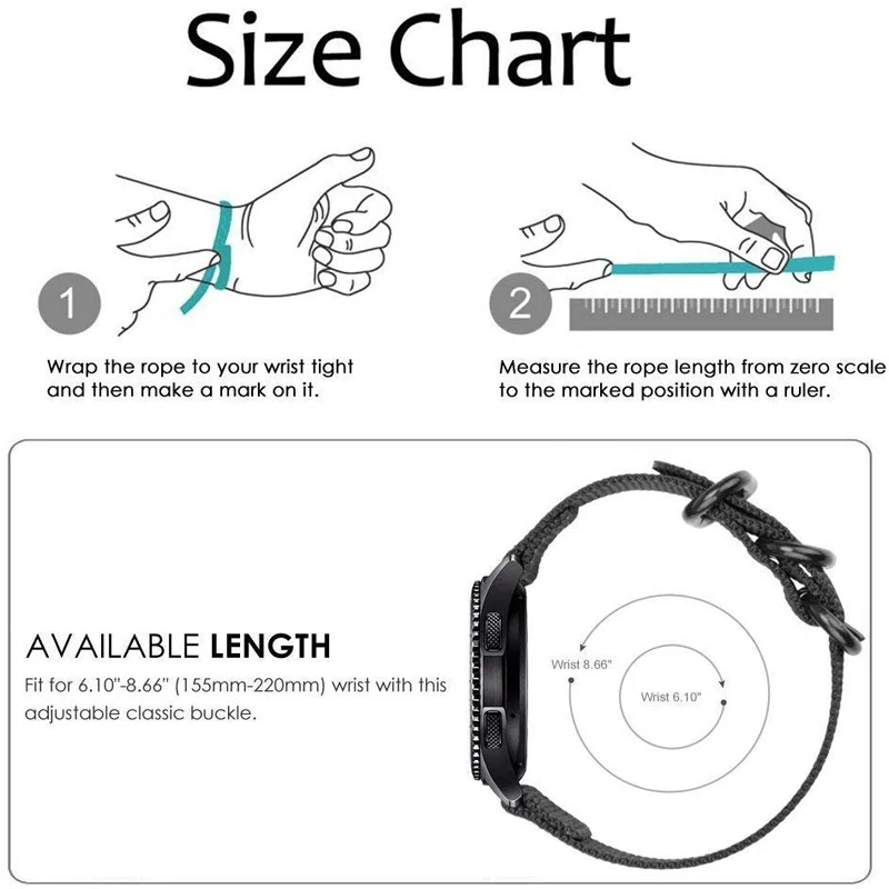 Galaxy watch 46mm for Gear S3 Frontier galaxy watch 42mm Amazfit Bip huawei watch Gt Nato Strap 22mm 20mm 18/24mm watch Bracelet