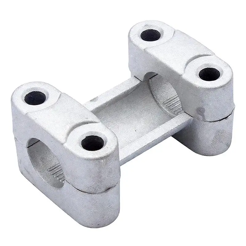 Precision Engineered Motorcycle Handlebar Mount Clamps Aluminum Silver Riser Adapter 7/8 Inch 22mm for Dirt Bike Upgrade