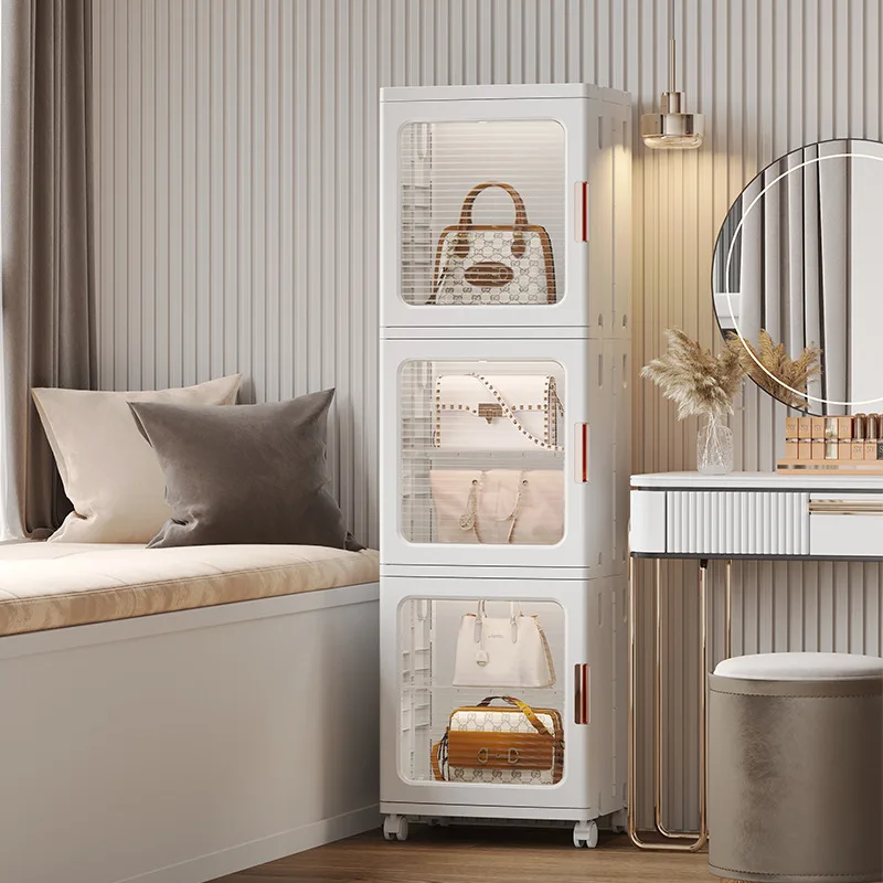Foldable storage cabinet Shoe cabinet Living room Multi-layer locker Household snack sorting box Locker