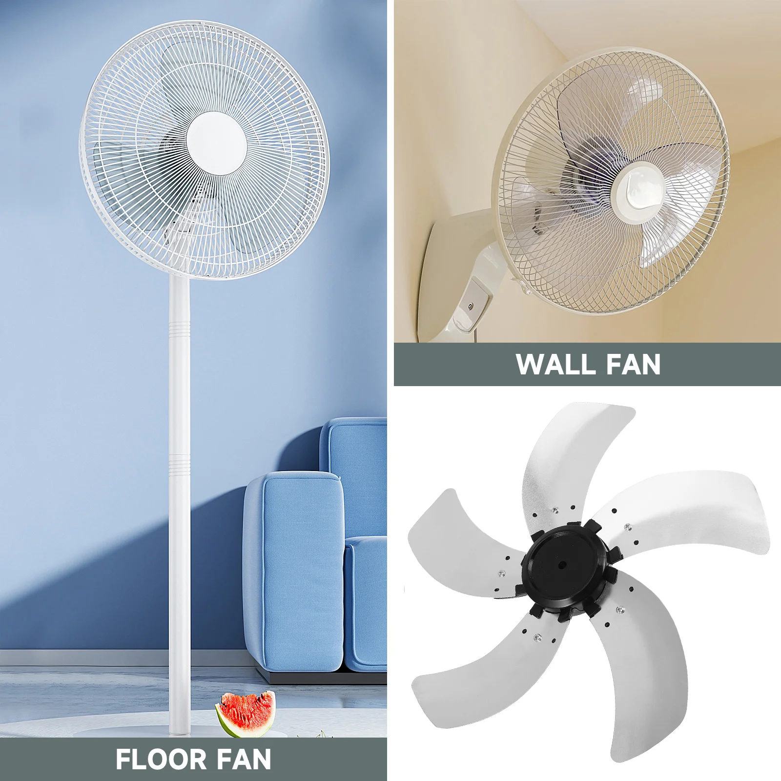 

Fan Blade Leaves Aluminum Universal 16-Inch 5-Leaves Fan Blade Replacement Repair Parts For Table And Standing Silent Cooling