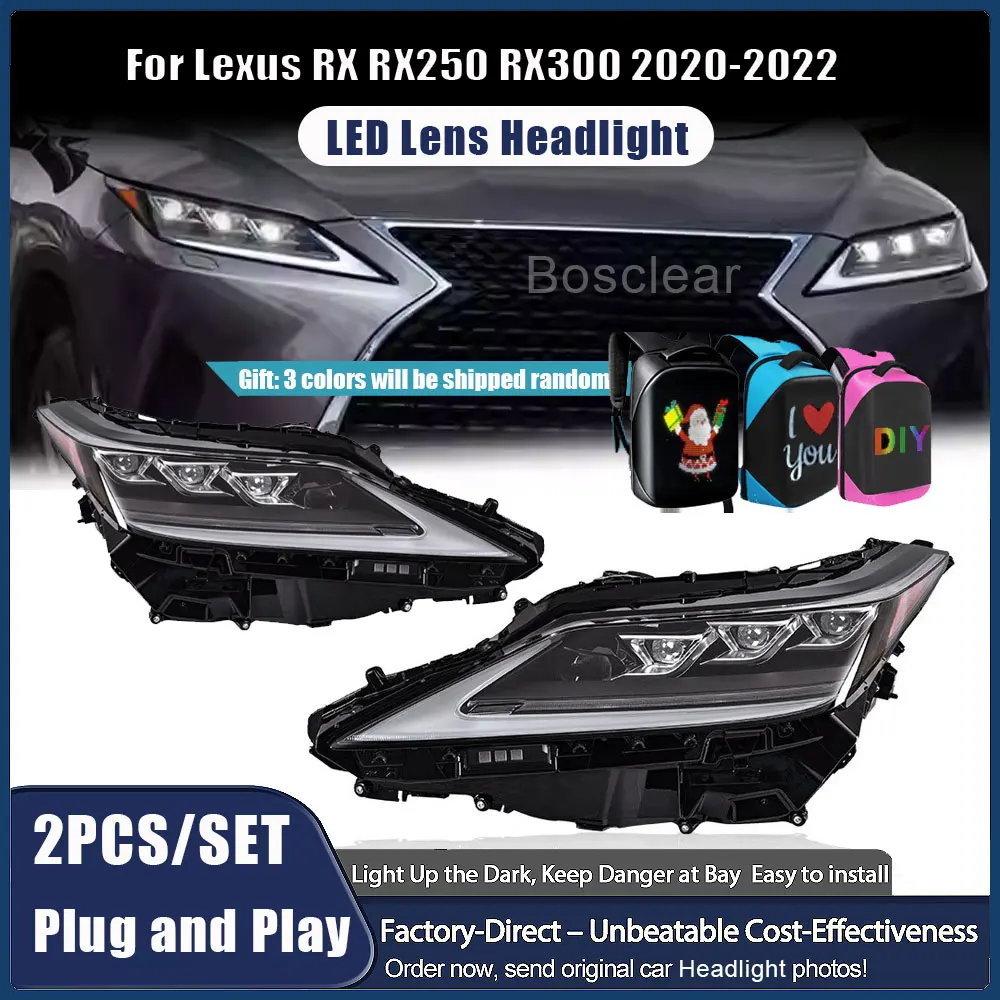 LED Headlights for Lexus RX RX330 RX350 400H 2020-2022 Front Lights Lamps Start up Animation Sequential Indicator Plug and Play
