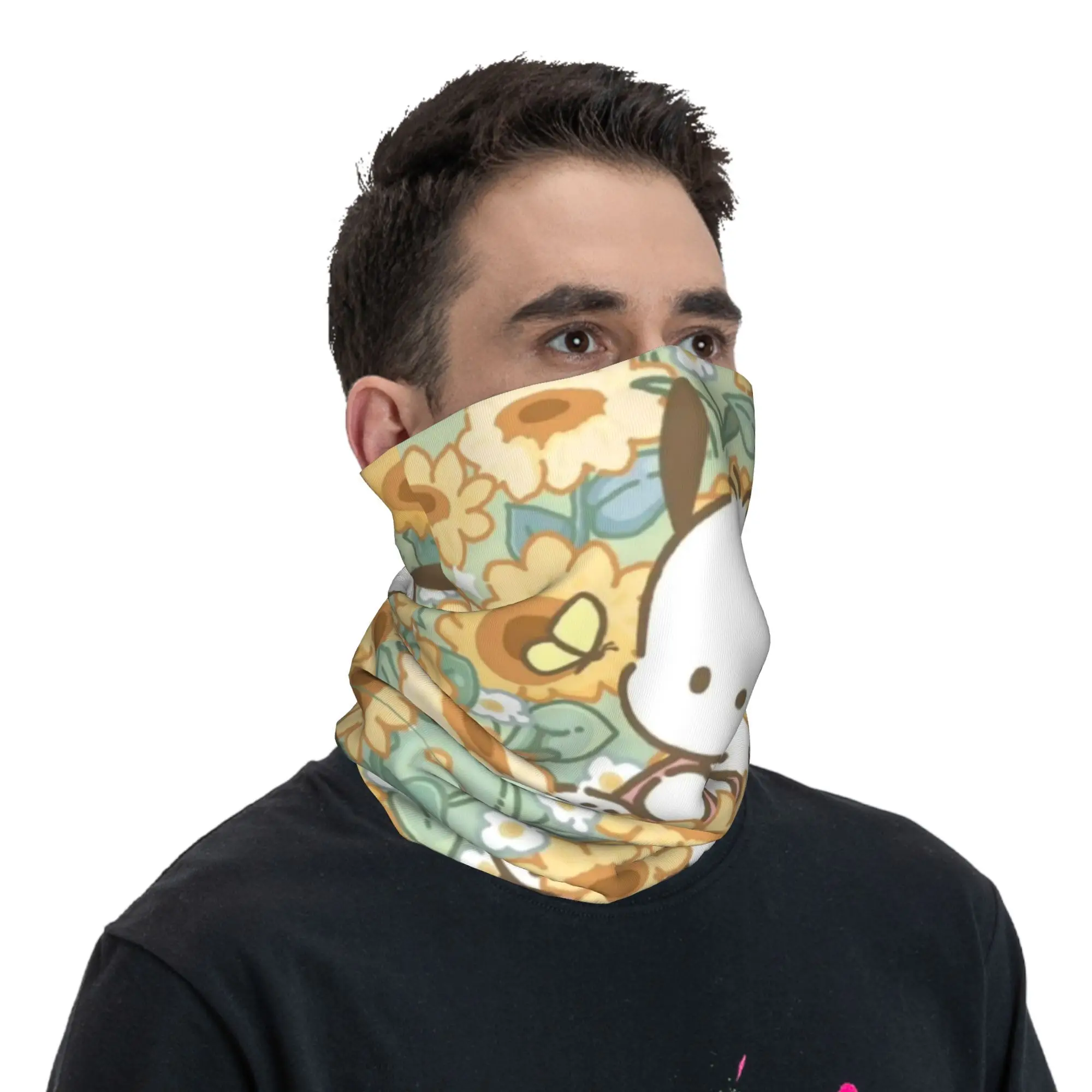 커스텀 포차코 귀여운 애니메이션 반다나 겨울 넥워머 남성용 방풍 랩 페이스 스카프 스키용 귀여운 만화 게이터 헤드밴드